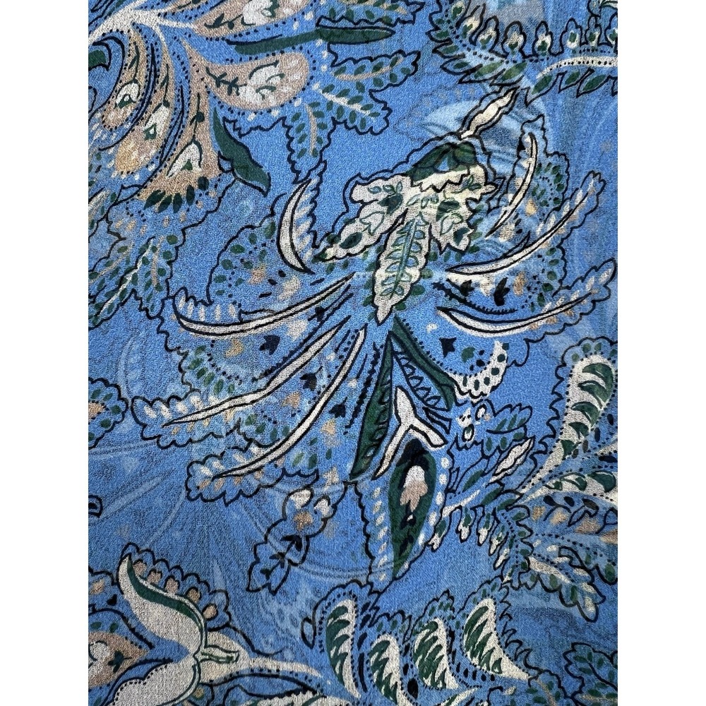 Veronica Beard Blue Silk Floral Dali Top Size 6 Ruffle Boho Chic Feminine - Picture 14 of 14